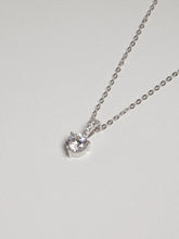 S925 Sterling Silver Moissanite & Cubic Zirconia Classic Round Pendant Necklace